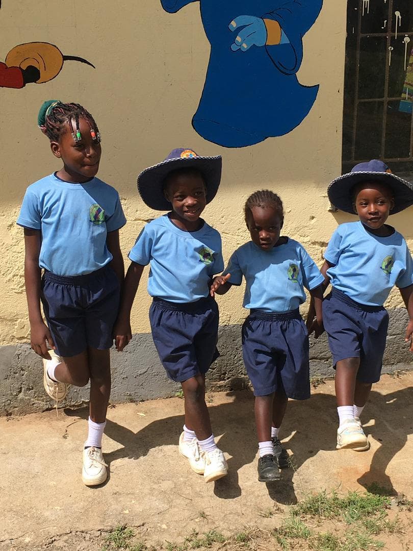 Young learners participating in sports race on sports day